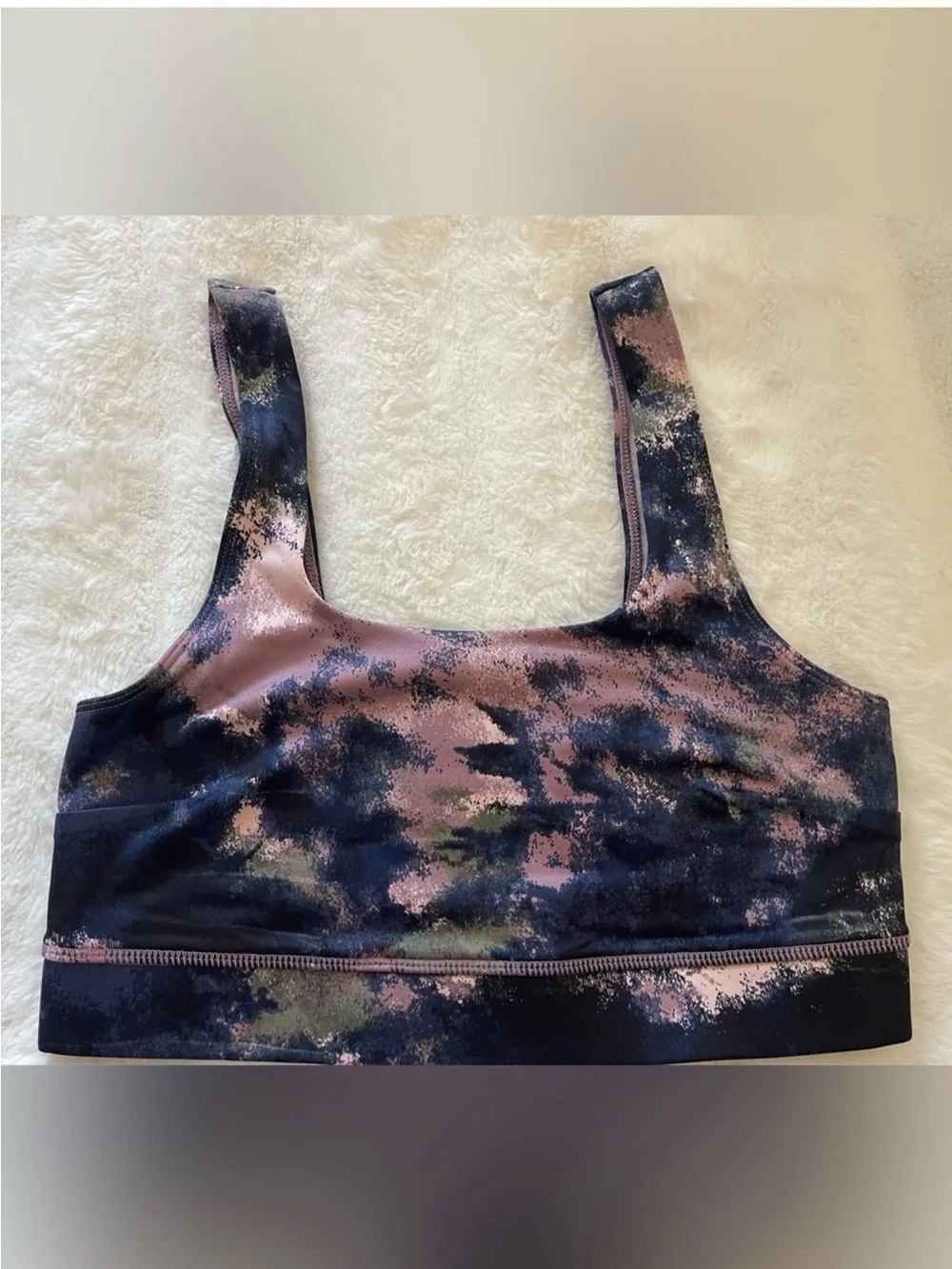 Jenni Women's Square-Neck Bralette, Multicolor Tie Dye, Large AMX